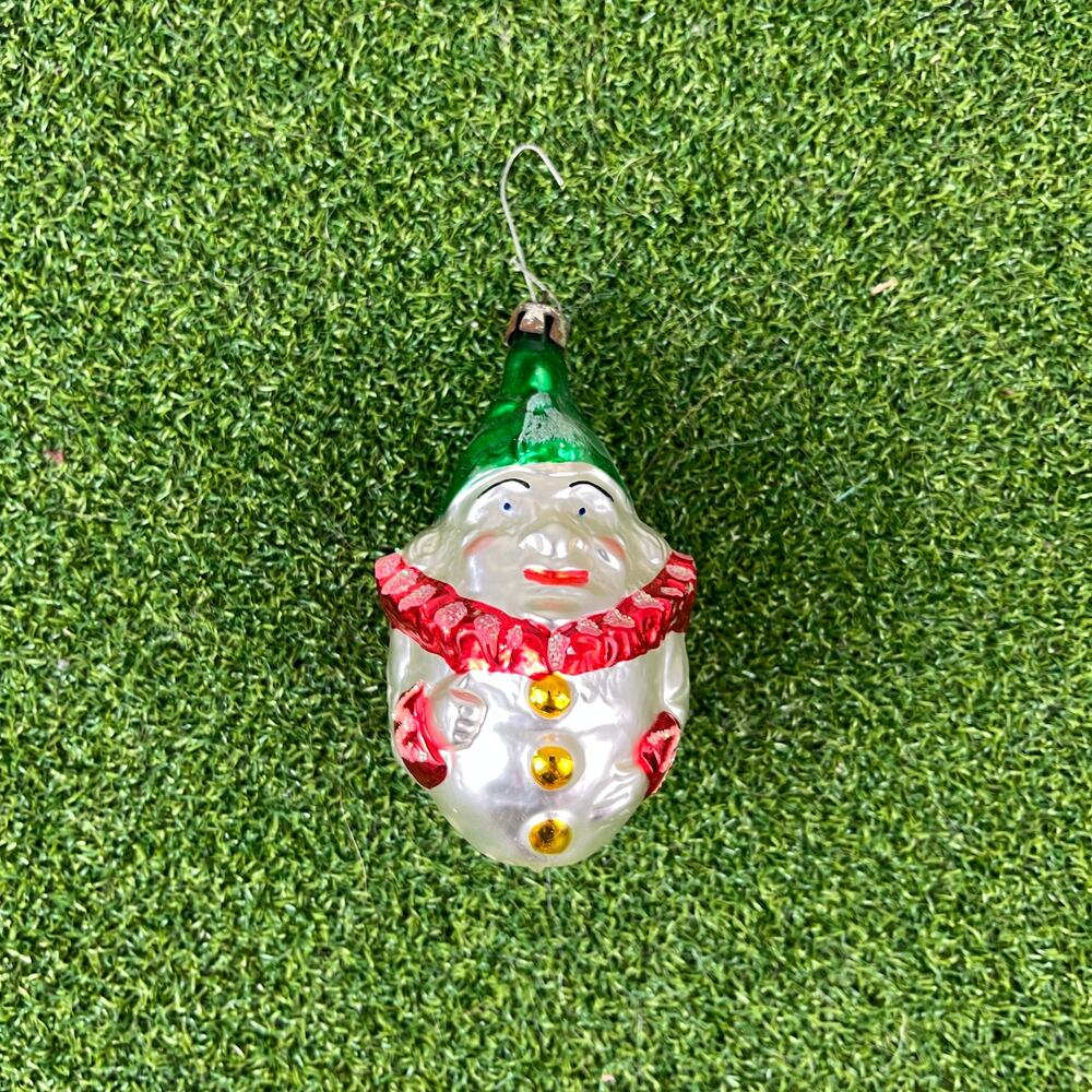 Vintage Blown Glass Joey the Clown Head Christmas Ornament 4"